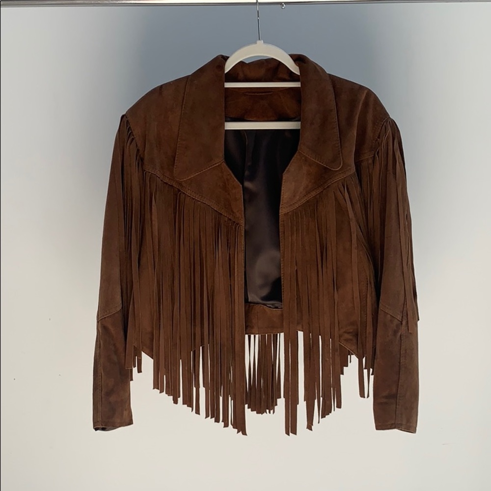Vintage suede fringe jacket